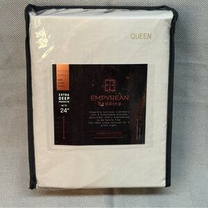 NWT EMPYREAN bedding queen size fitted sheet extra deep pocket 24 inches silver